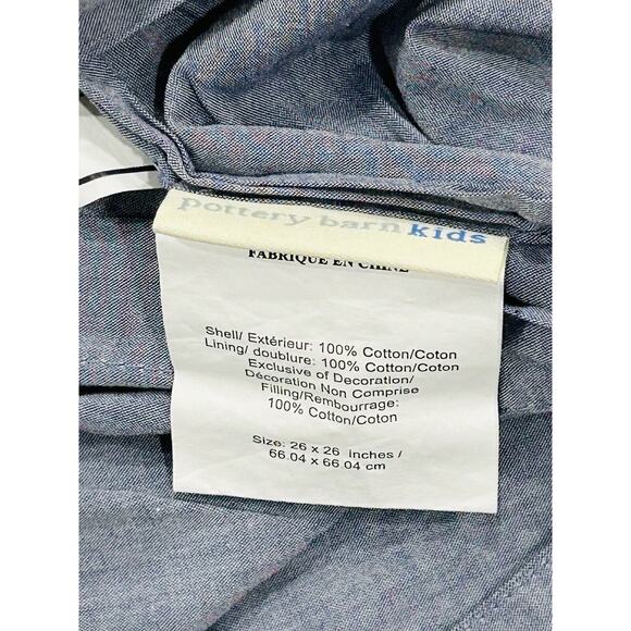 Pottery Barn Kids Euro Pillow Sham Quilted Patchwork Red Squares Size 26 X 26 - Picture 4 of 4